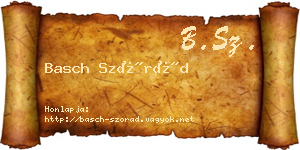 Basch Szórád névjegykártya